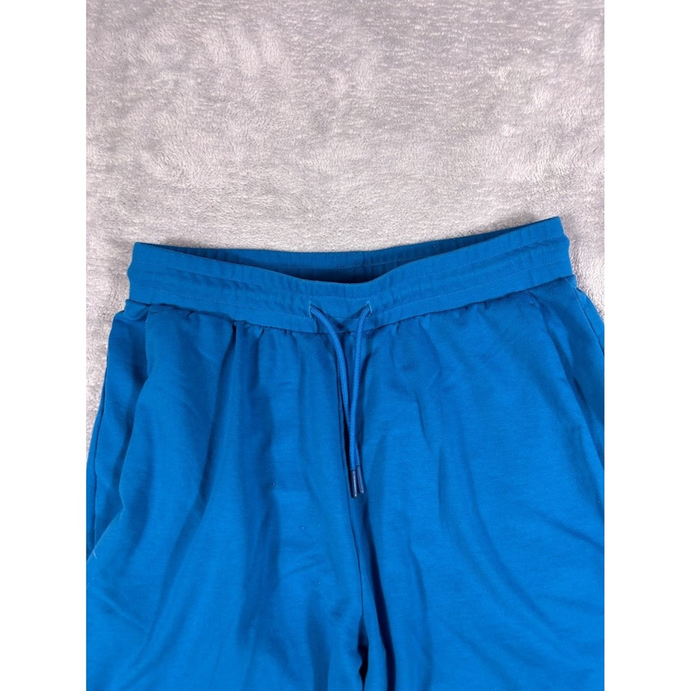 Gymshark Mens Size M Blue Raw Hem Fleece Sweat Shorts Athletic Drawstring Gym - Picture 3 of 10